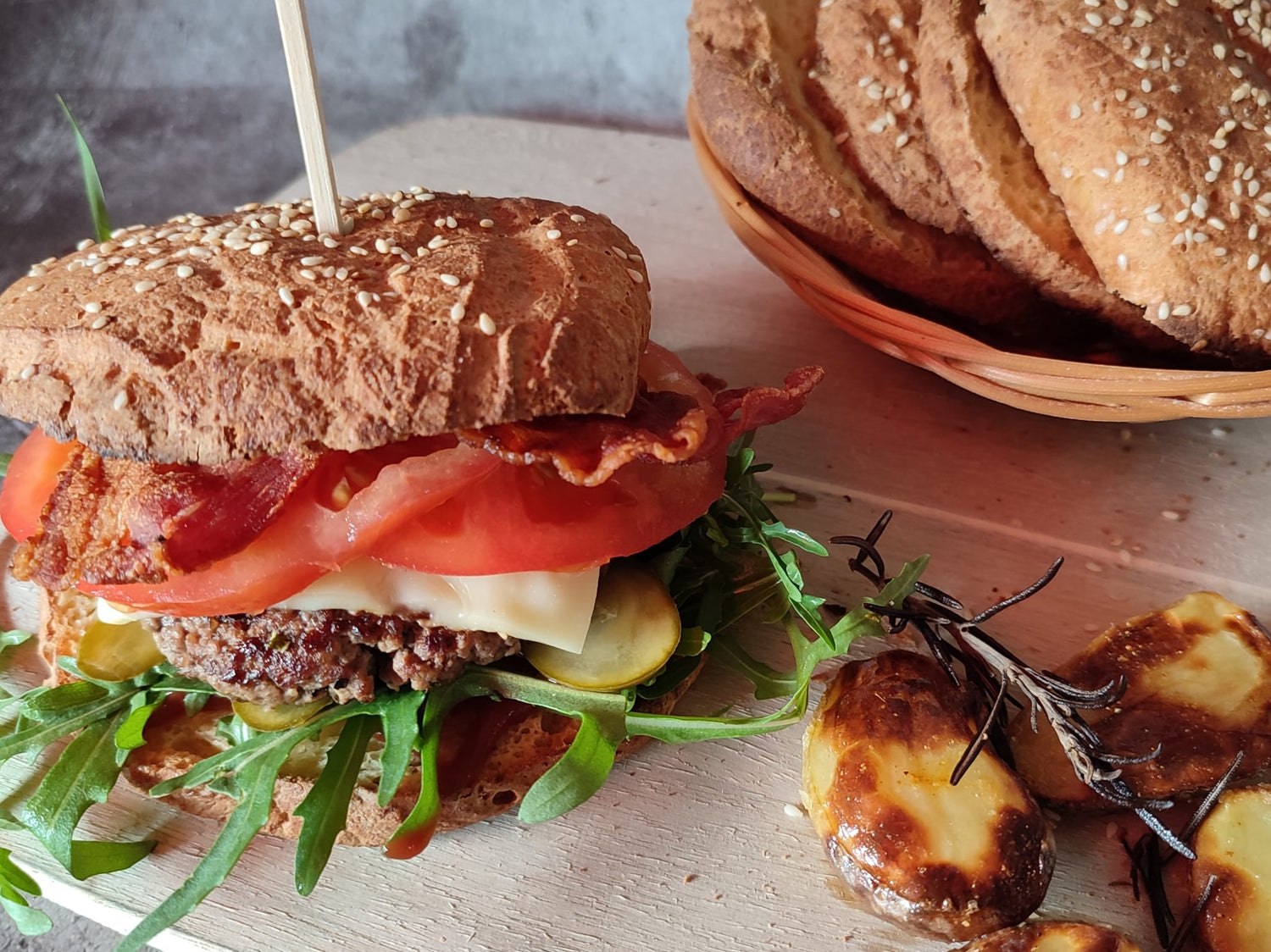 Fluffige Burger Buns, glutenfrei
