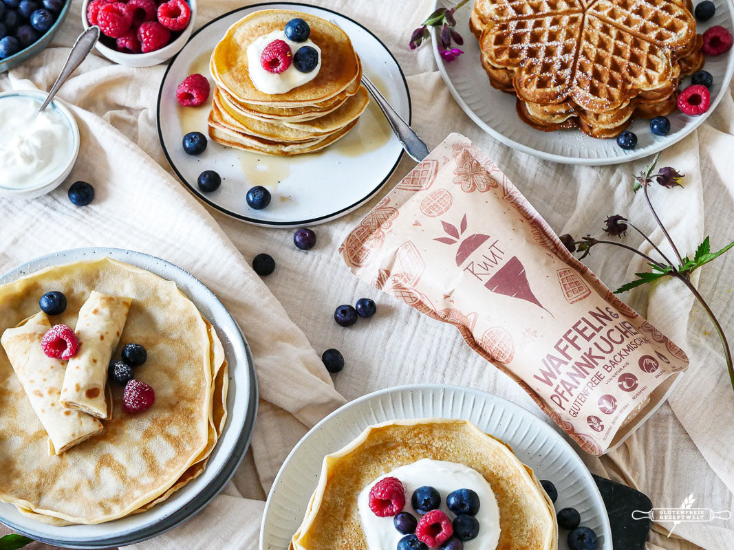Glutenfreie Backmischung für Waffeln, Pancakes, Pfannkuchen und Crépes